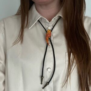 Bolo tie vintage one of a kind bird bolo tie